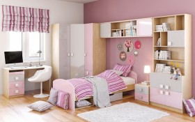Детская комната Грэйси (Розовый/Серый/корпус Клен) в Красноярске - krasnoyarsk.katalogmebeli.com | фото 3