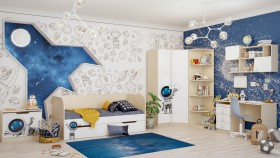 Детская комната Санни (Белый/корпус Клен) в Красноярске - krasnoyarsk.katalogmebeli.com | фото 2