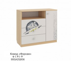 Форсаж Комод дуб сонома/белый в Красноярске - krasnoyarsk.katalogmebeli.com | фото
