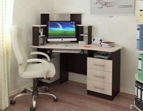 Компьютерный стол Каспер (венге/лоредо) в Красноярске - krasnoyarsk.katalogmebeli.com | фото