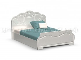 Кровать 1,4м Гармония (Белый/Белый глянец) в Красноярске - krasnoyarsk.katalogmebeli.com | фото