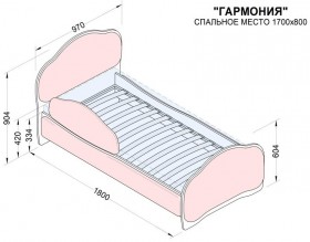 Кровать 170 Гармония 18 Бордовый (мягкий бортик) в Красноярске - krasnoyarsk.katalogmebeli.com | фото 2