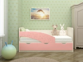 Кровать Бабочки 1,6м (Розовый металлик) в Красноярске - krasnoyarsk.katalogmebeli.com | фото 1