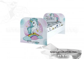 Кровать детская КР-08 Тойс (белый/белый,фотопечать Little Pony) в Красноярске - krasnoyarsk.katalogmebeli.com | фото