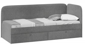 Кровать «Молли» с мягкой обивкой (900) тип 1 (Микровелюр Scandi Graphite 22) в Красноярске - krasnoyarsk.katalogmebeli.com | фото