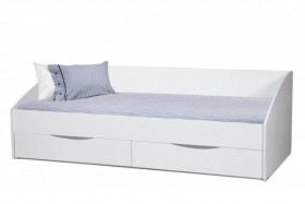 Кровать одинарная "Фея - 3" (симметричная) New/(белый / белый / ДВПО: белый) в Красноярске - krasnoyarsk.katalogmebeli.com | фото 2