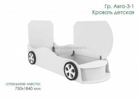 Кровать одноместная Авто-3-1 с рисунком Авто Лайм в Красноярске - krasnoyarsk.katalogmebeli.com | фото 3