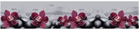 Кухонный фартук КМ 14 Орхидея Цветы Камни в Красноярске - krasnoyarsk.katalogmebeli.com | фото